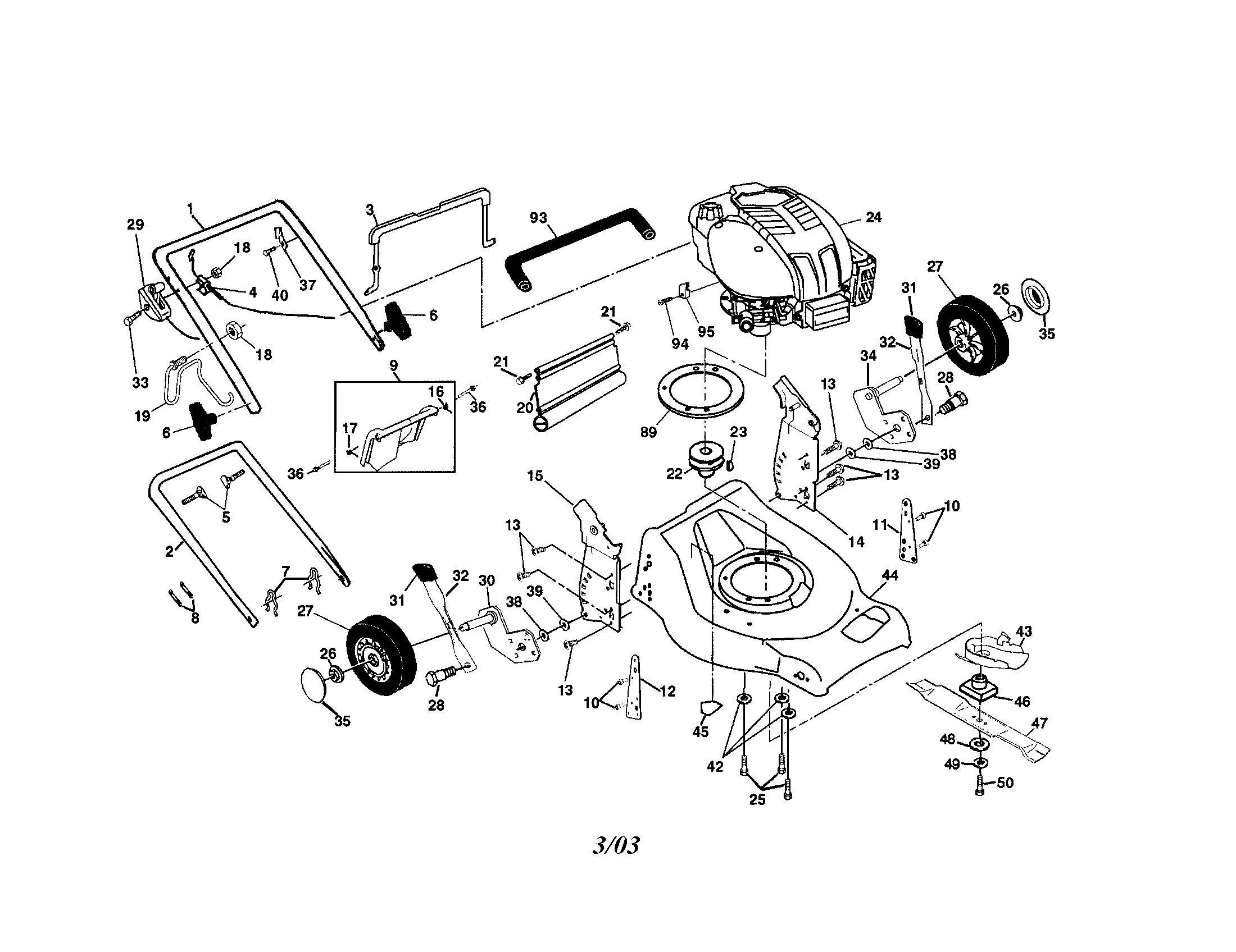 Engine/housing/handle