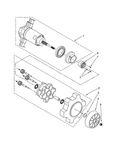 Agitator motor/gear assembly