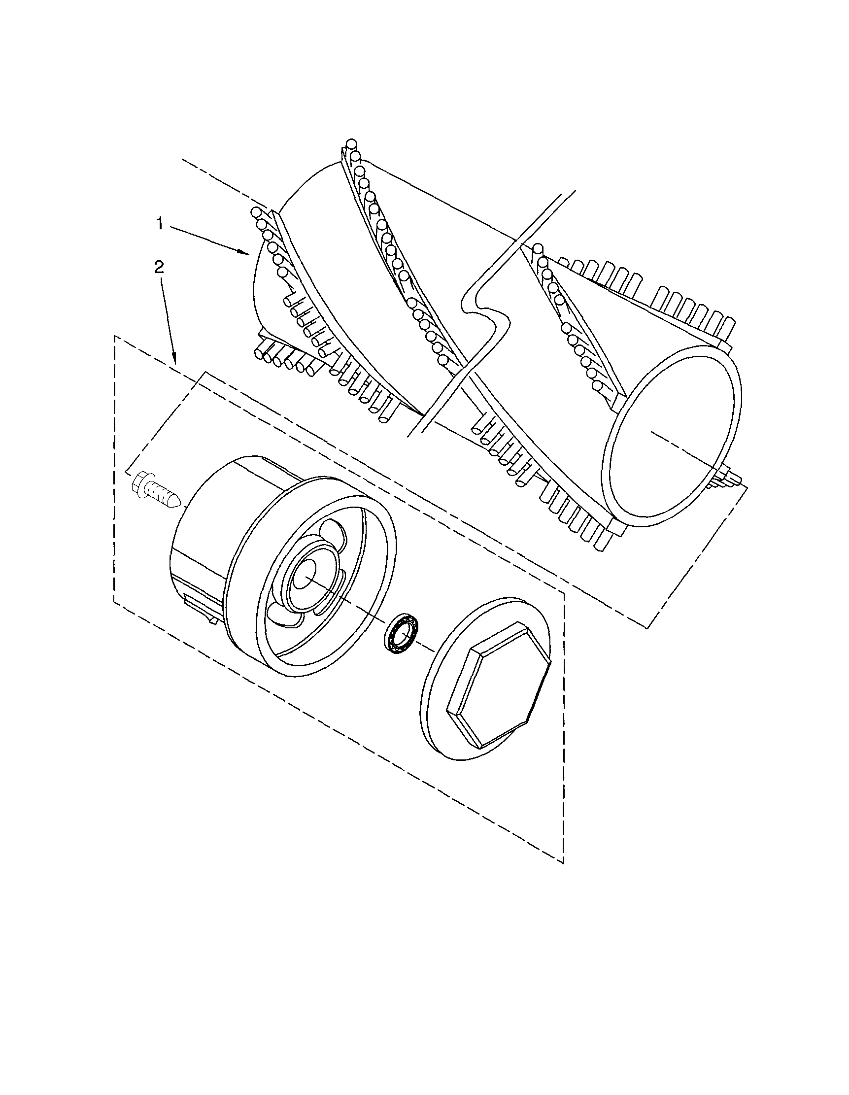 AGITATOR/END CAP ASSEMBLY