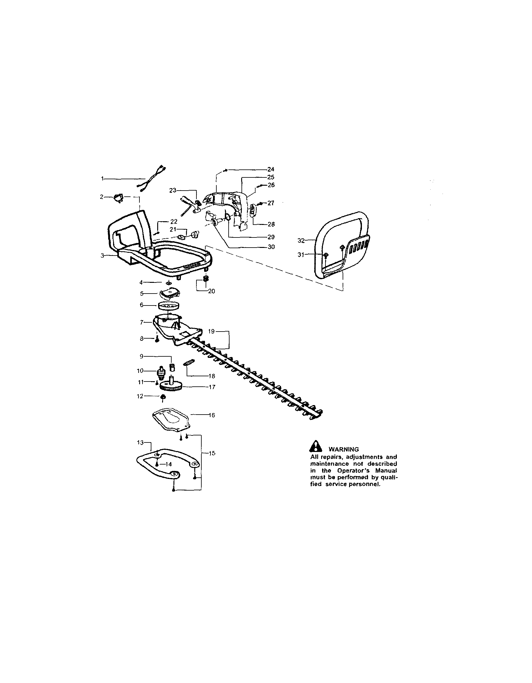 Drive gear/handle/blade