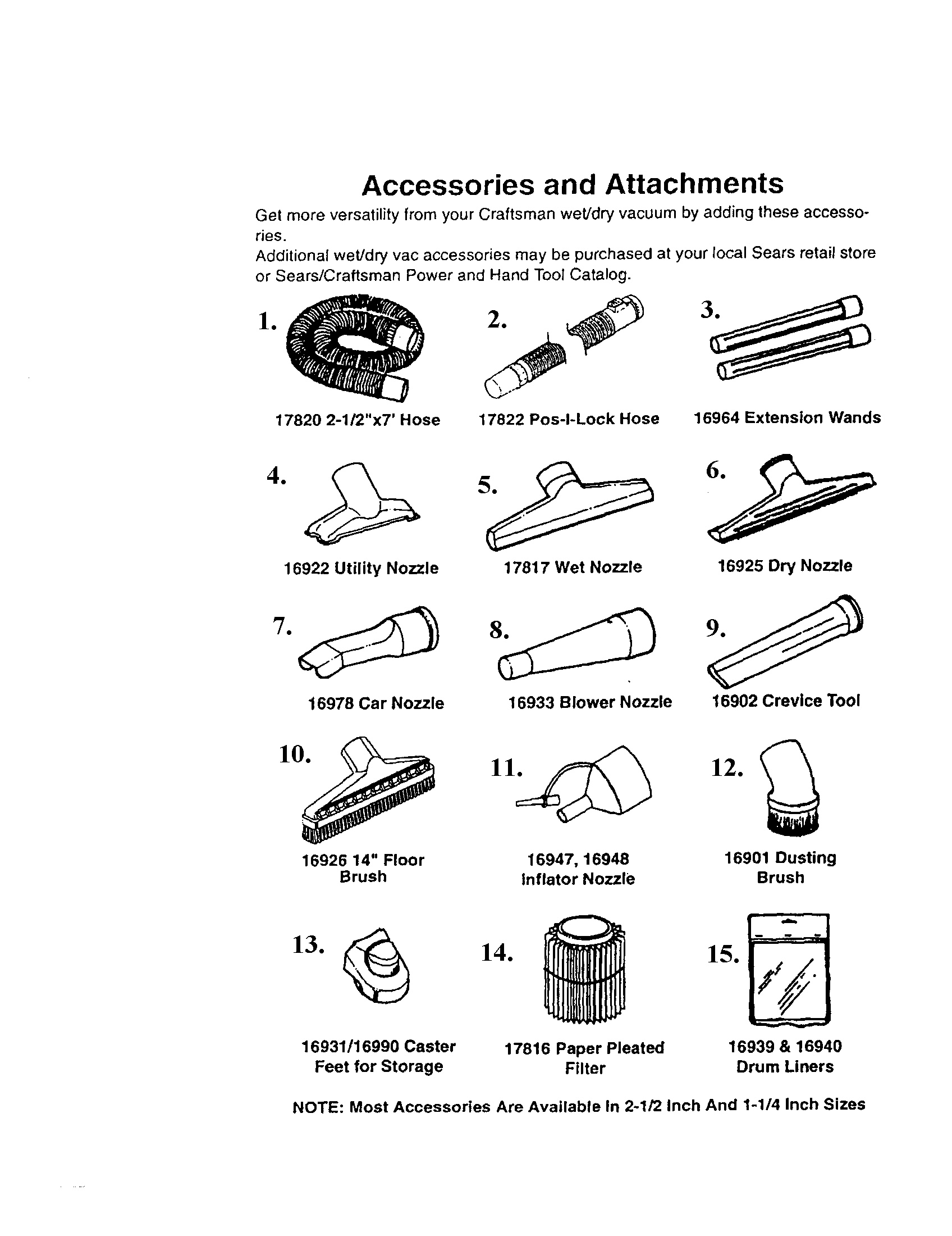 Accessories and attachments