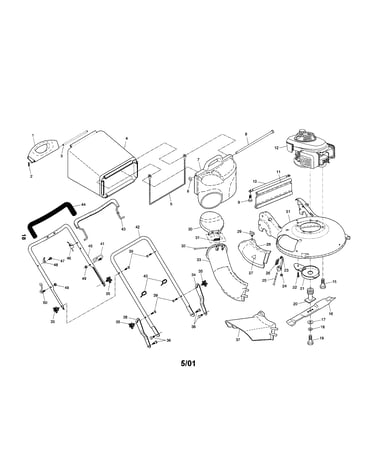 Engine/housing/handle/bag
