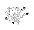 Craftsman 917386181 engine/handle/housing/wheels diagram