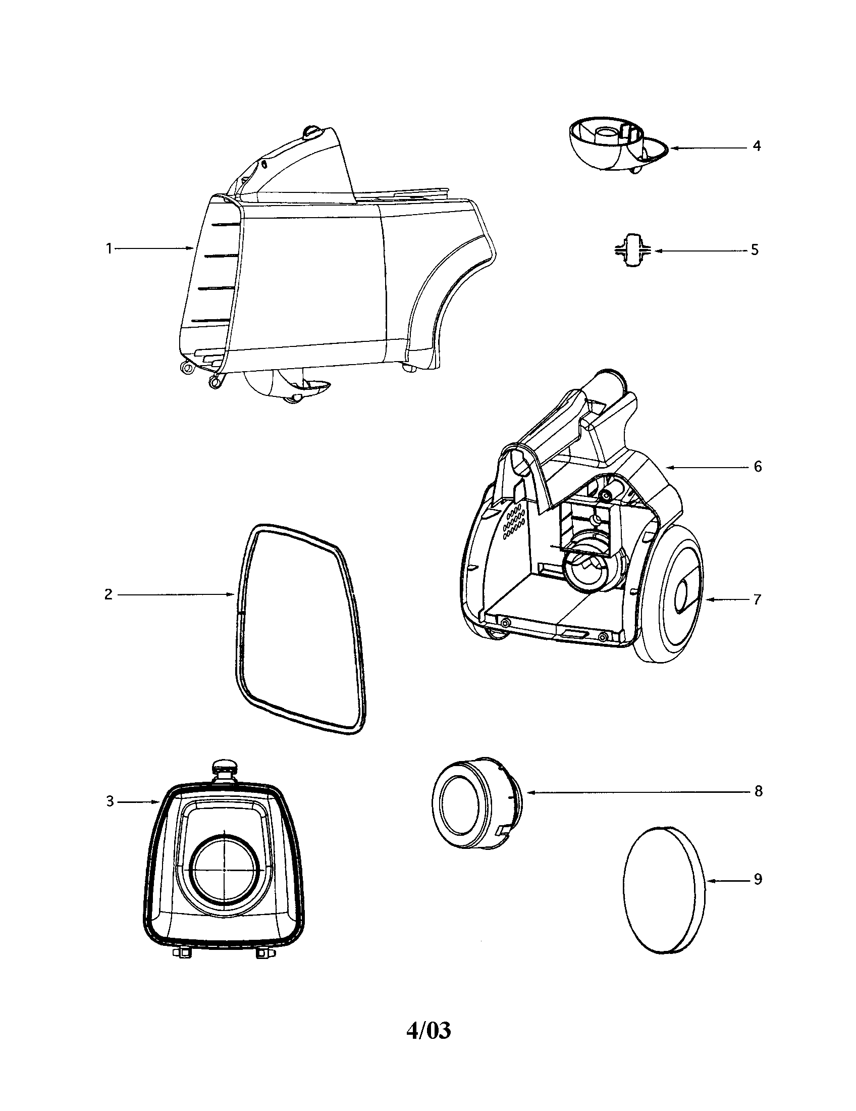 HOUSING/CASTER ASSEMBLY