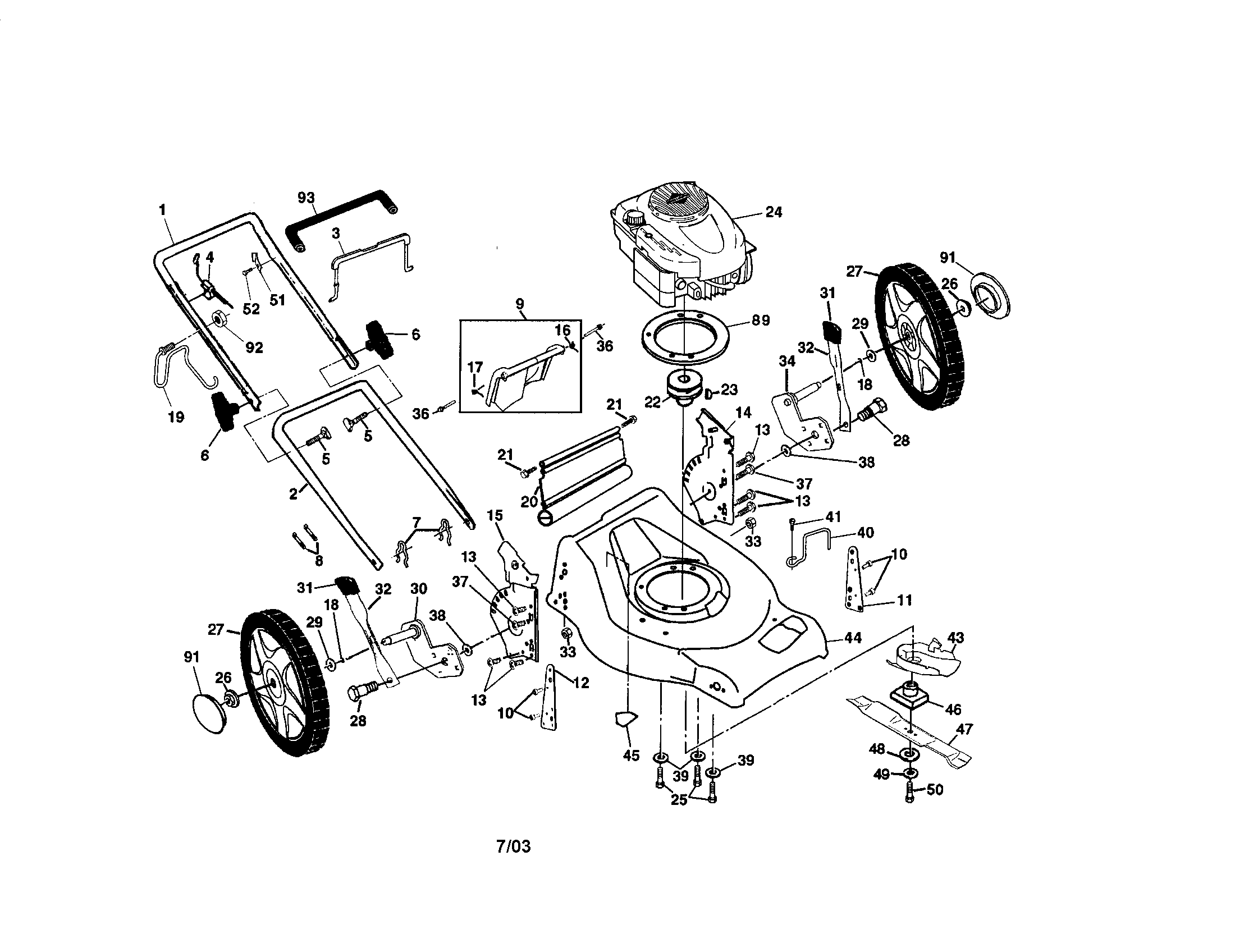 Engine/housing/handle