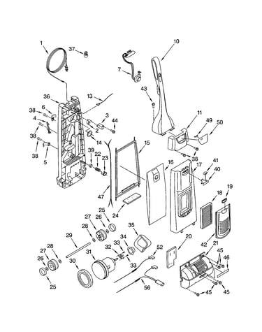 Dust compartment and motor