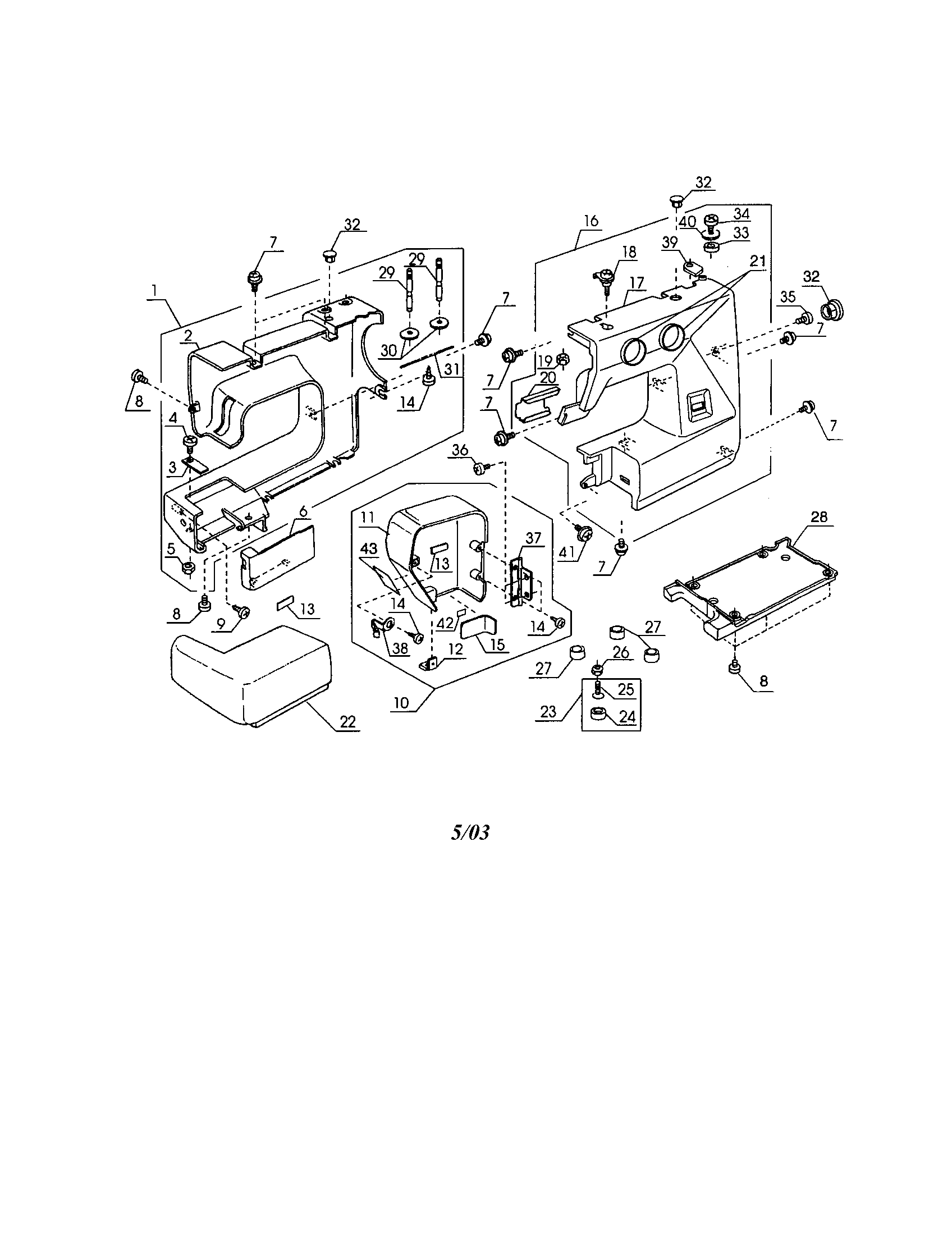 REAR COVER/FRONT COVER F=UNIT