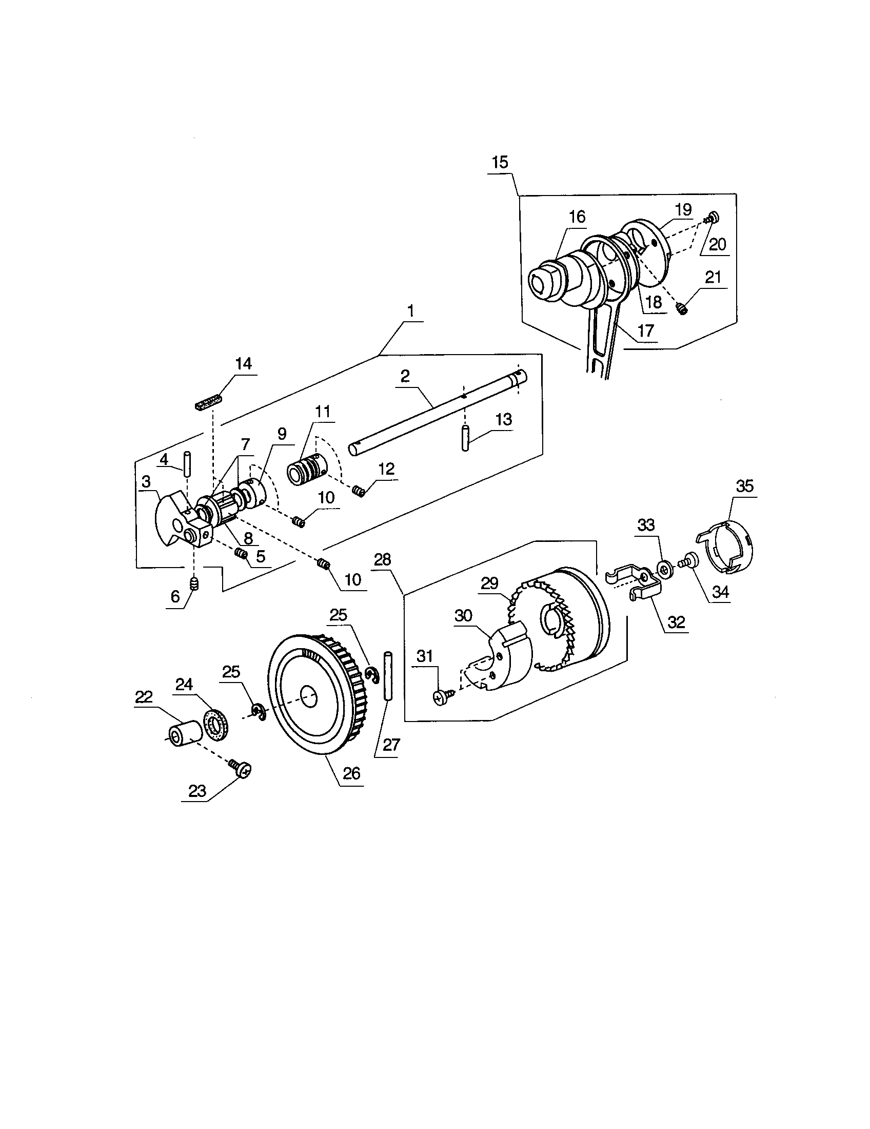 Upper shaft/handle, wheel