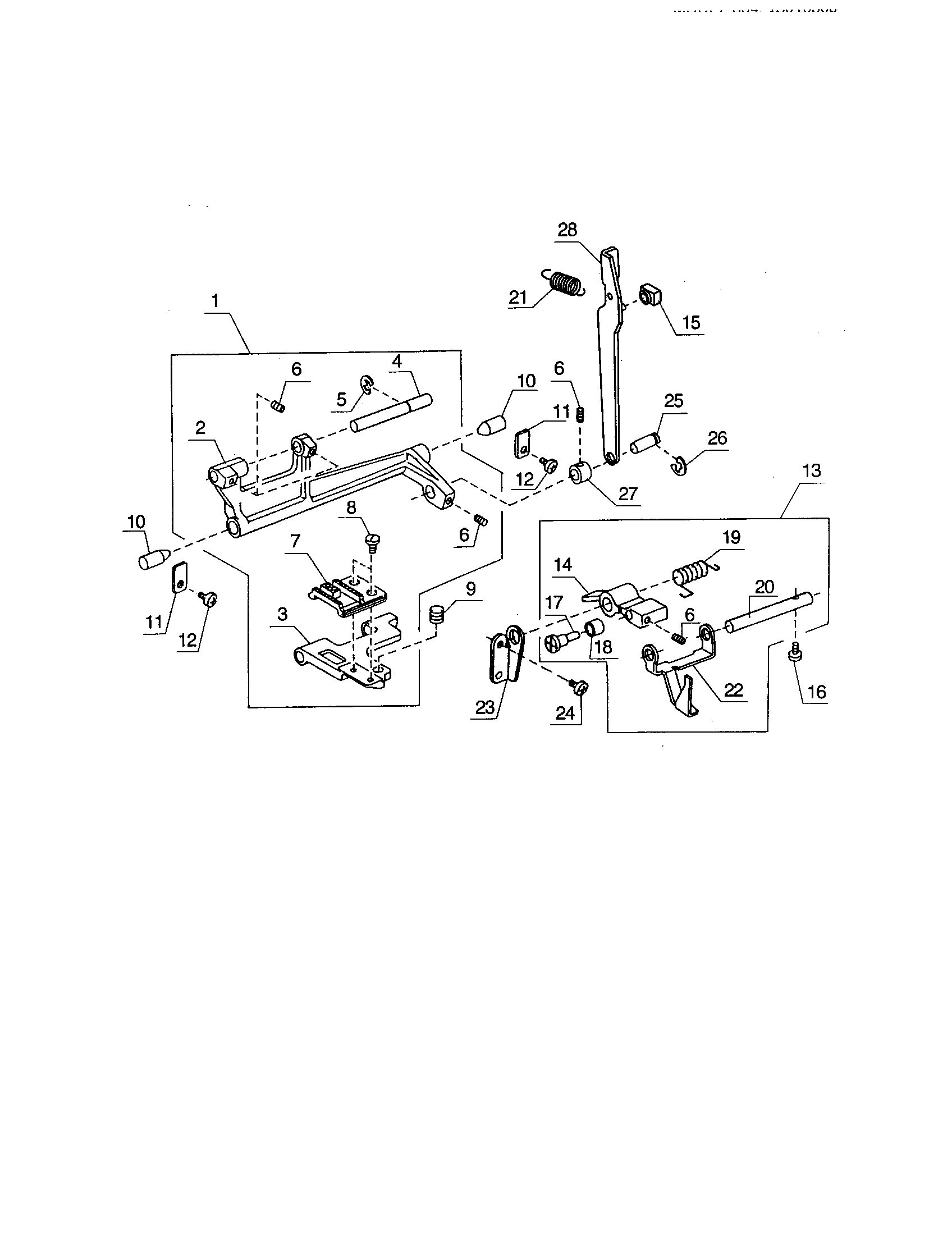 Feed rock shaft unit
