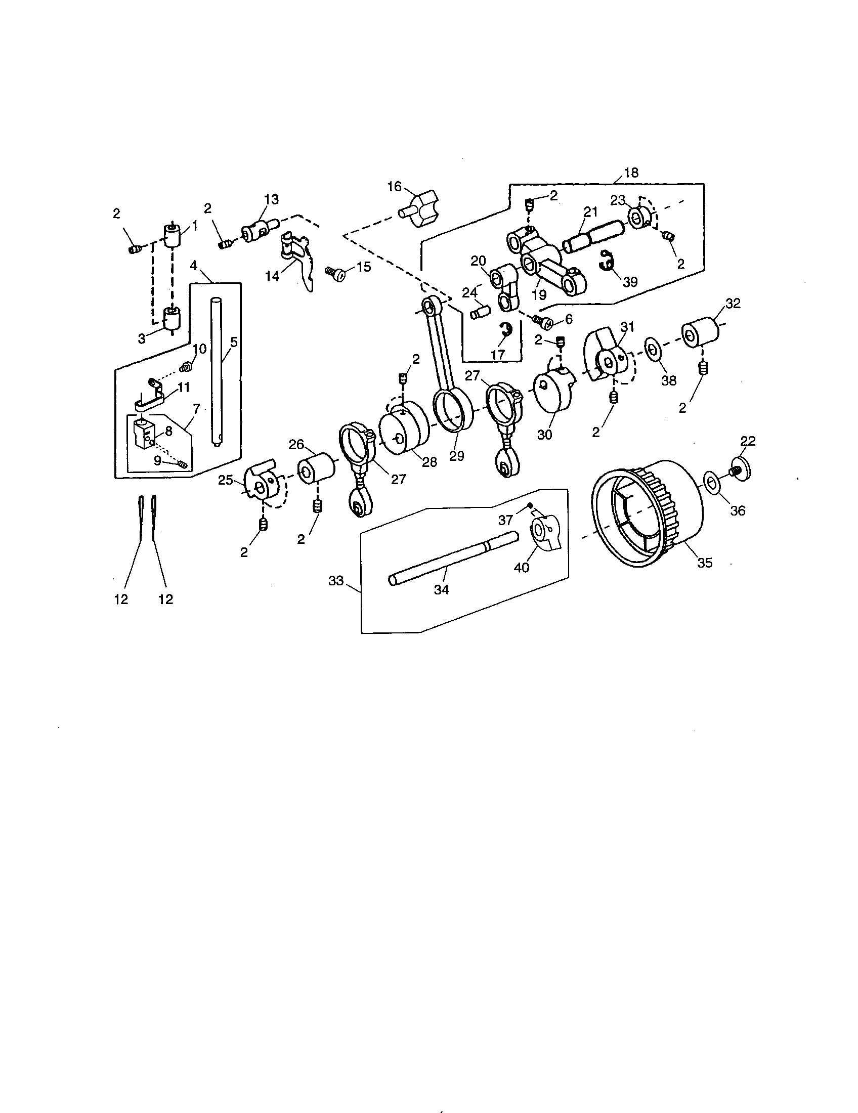 Needle bar unit and crank