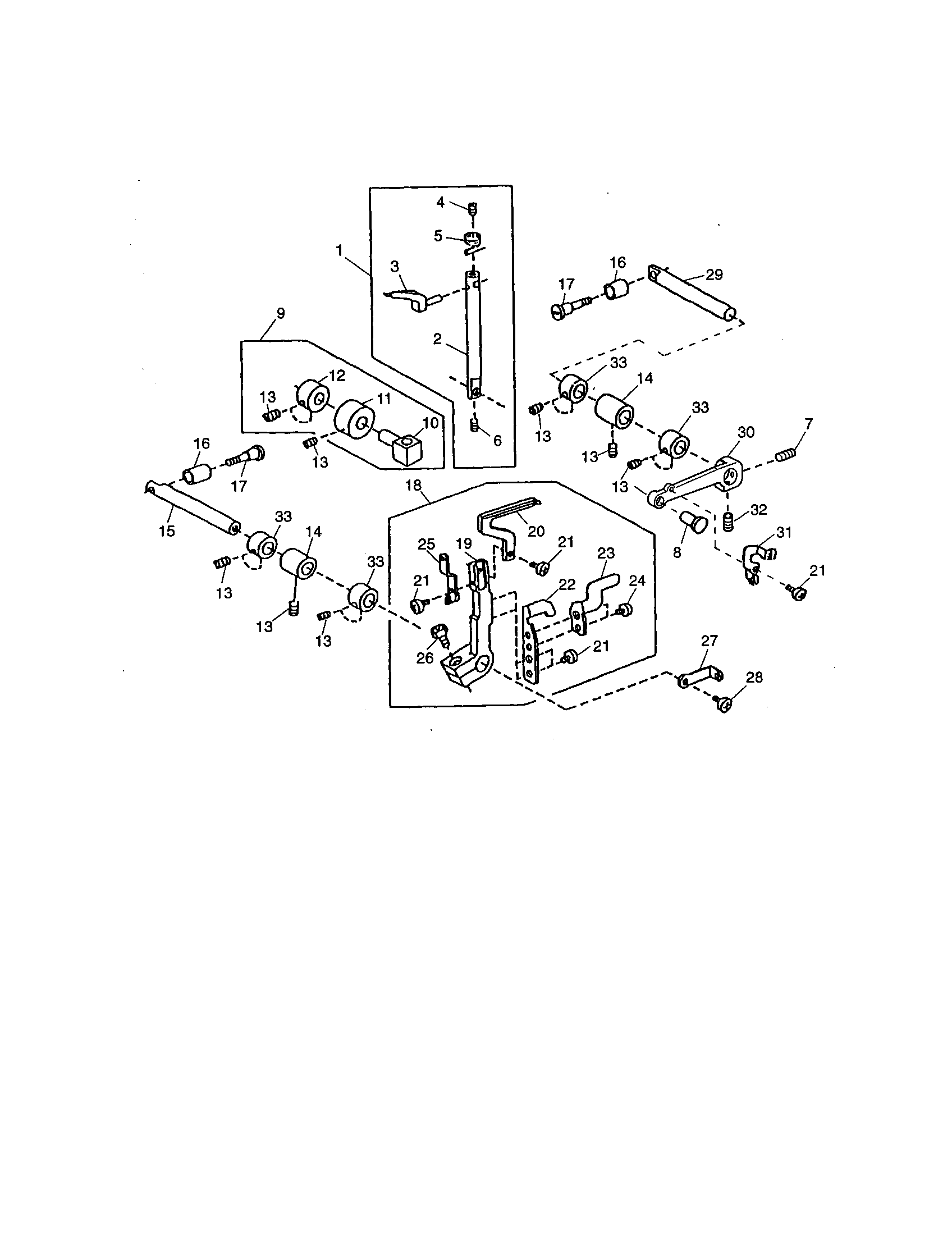 Upper looper shaft unit