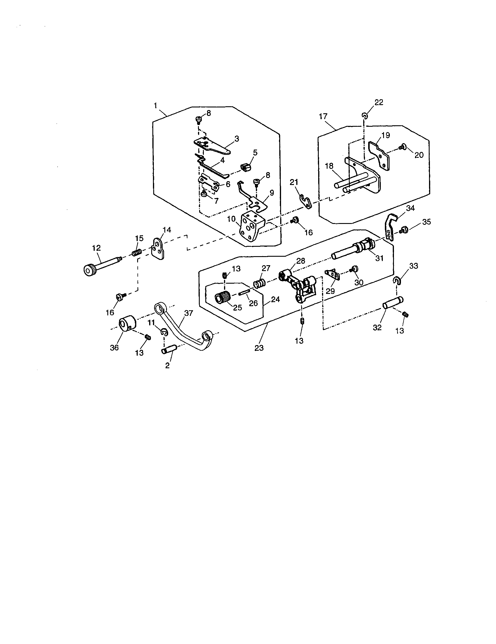 Chaining finger bracket unit
