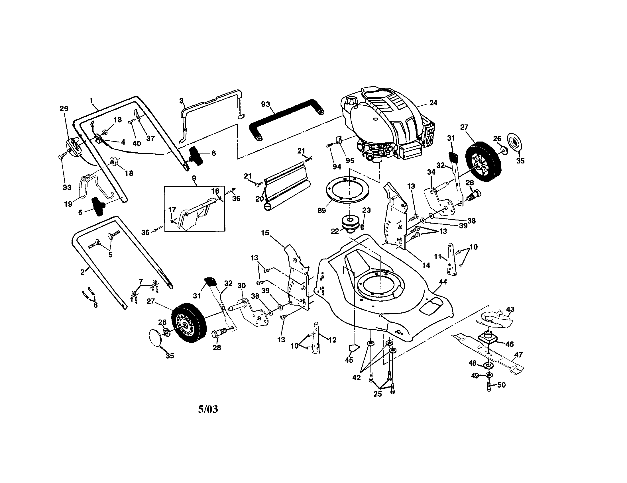 Engine/housing/handle