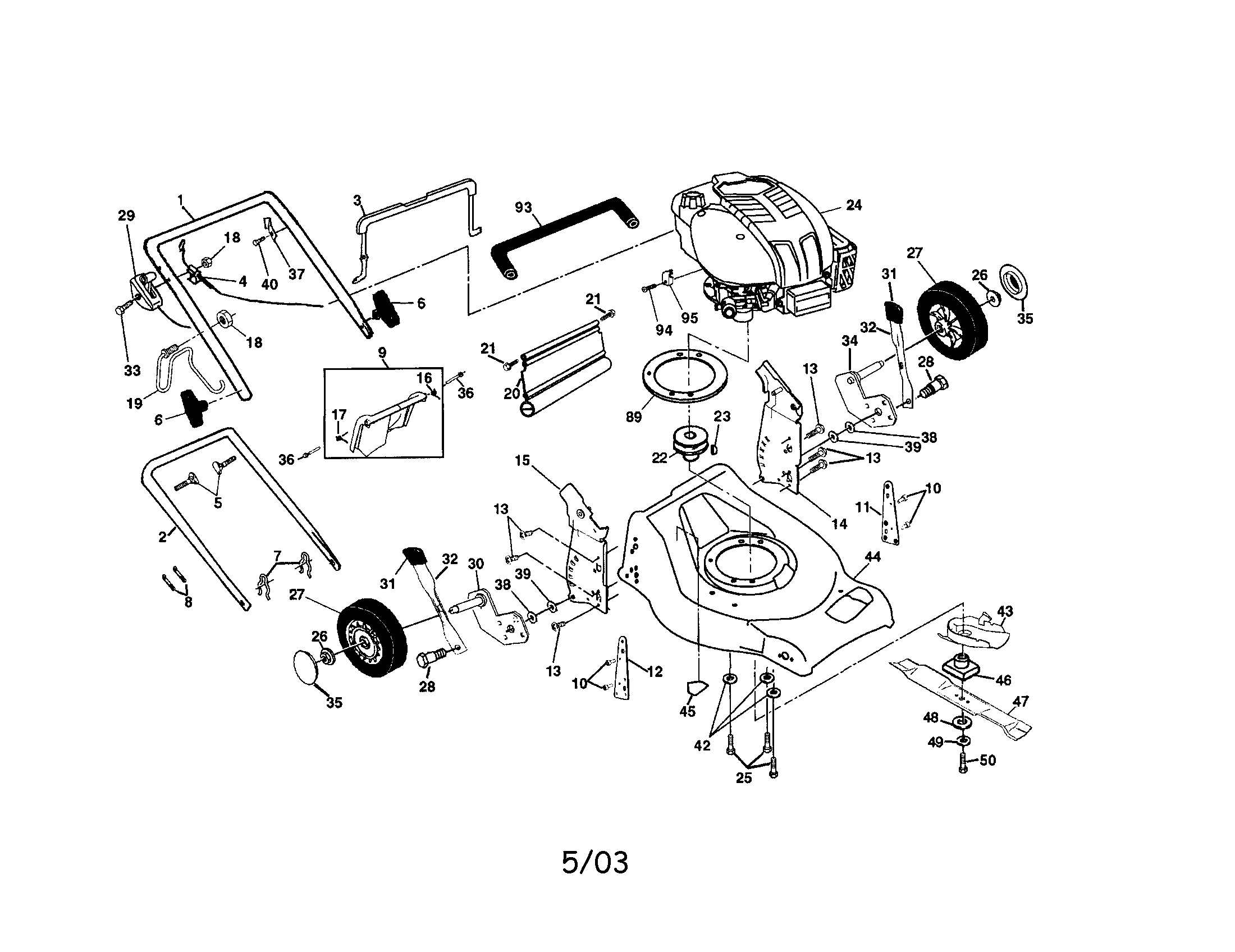 Engine/housing/handle