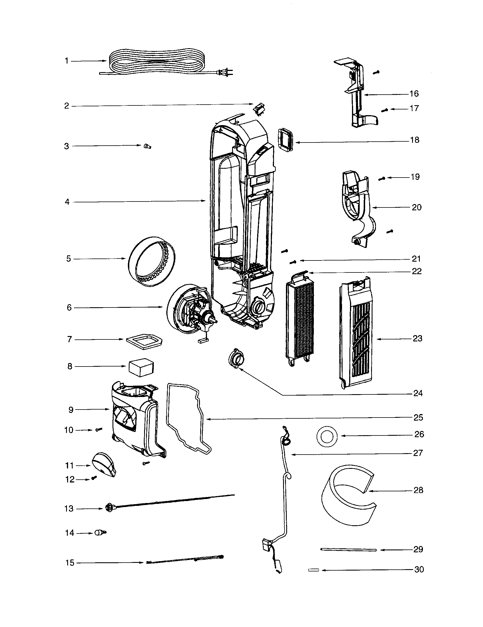 Rear housing/motor