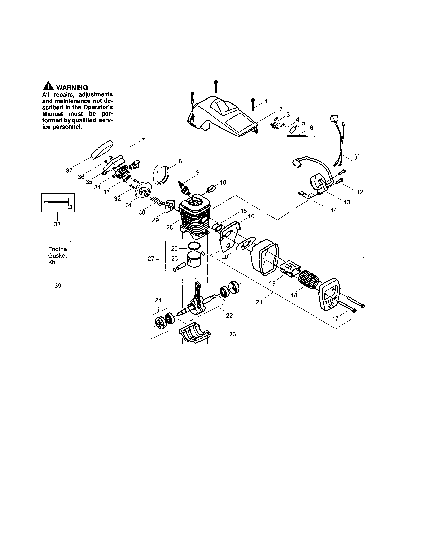 Crankshaft/shield/cylinder