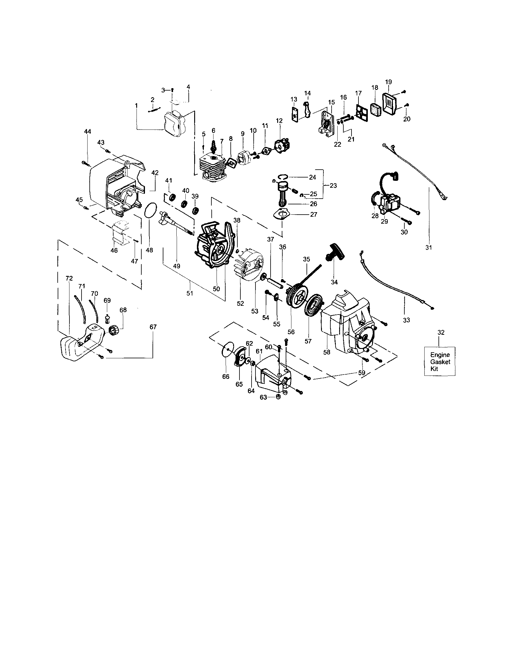 Cylinder/crankcase/crankshaft
