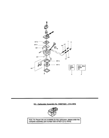 Carburetor #530071546-c1u-x785