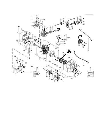 Crankcase/crankshaft/cylinder