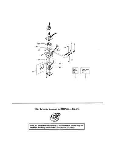 Carburetor #530071546-c1u-x785