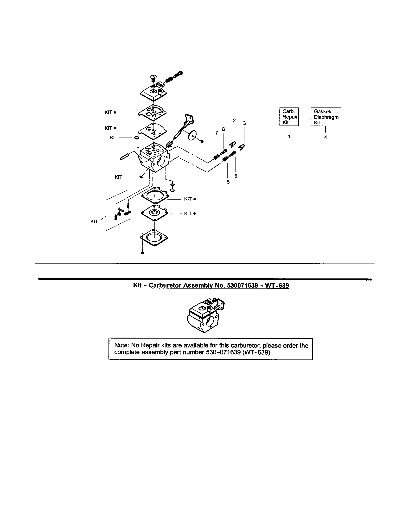 CARBURETOR #530069998 (WT-380)