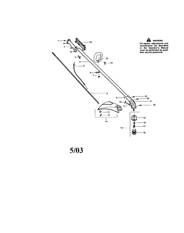 Driveshaft/handle/shield