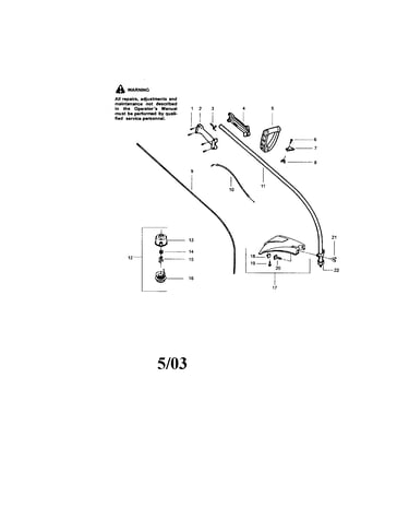 Driveshaft/shield/handle