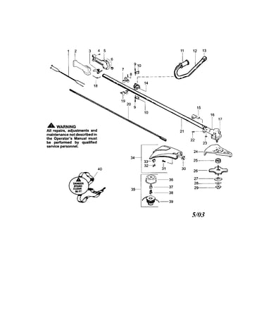 Driveshaft/handle/shield