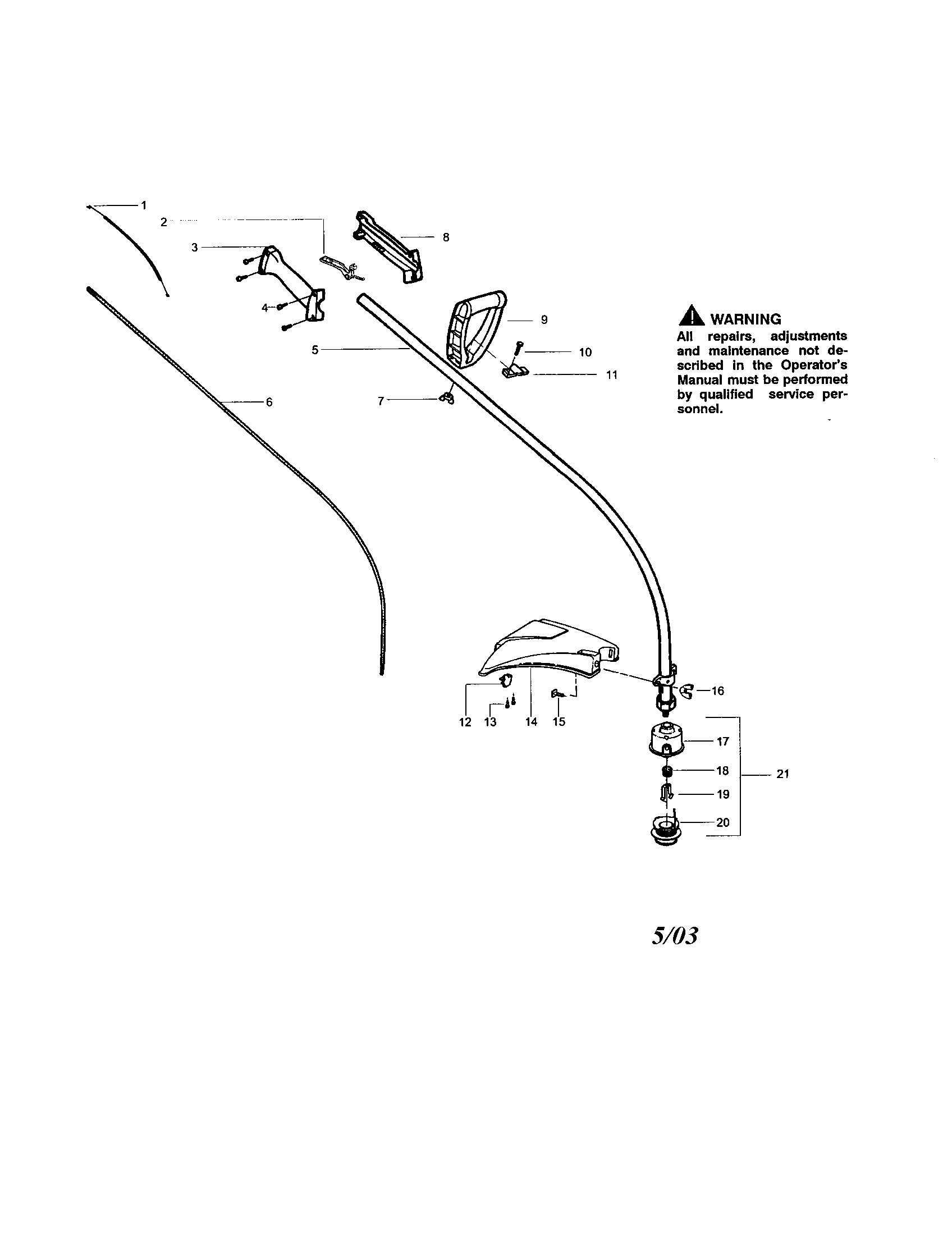 Driveshaft/shield/handle