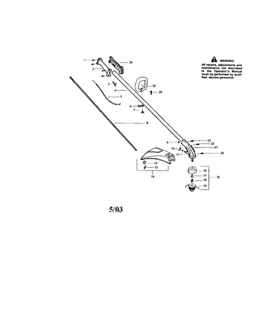 Driveshaft/shield/handle