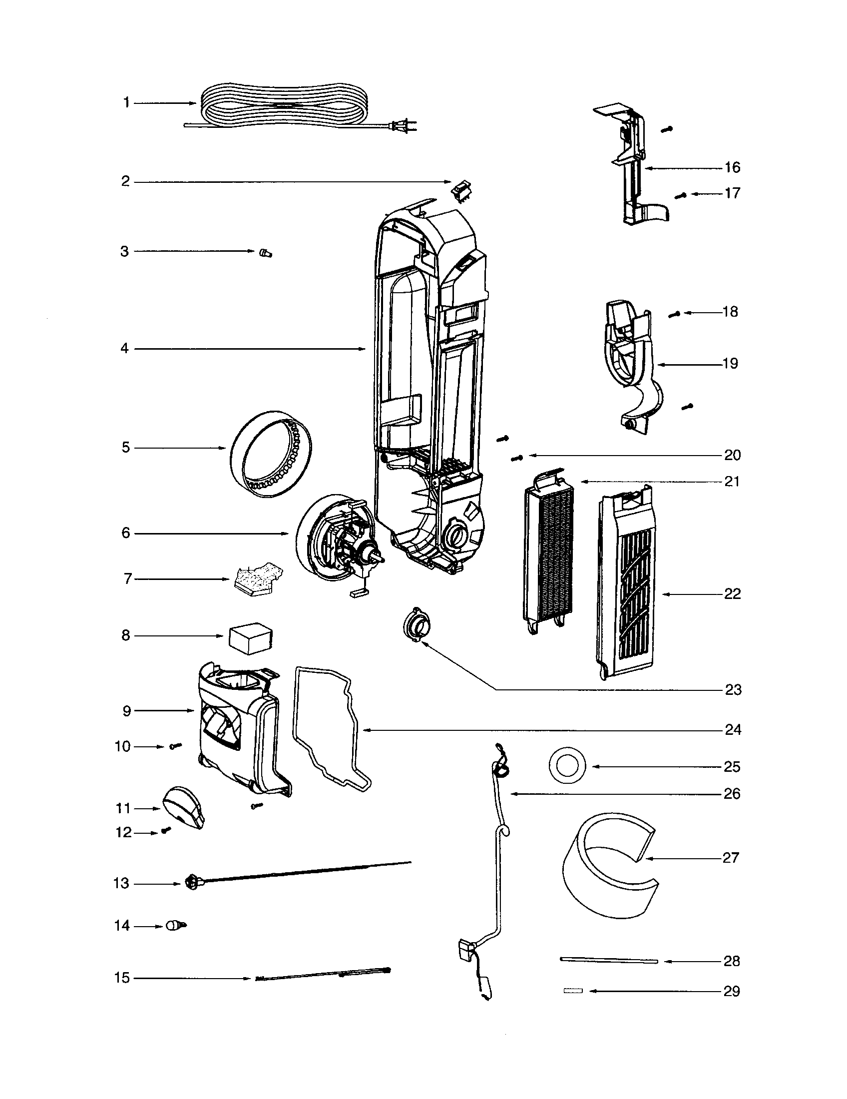 Rear housing/motor cover