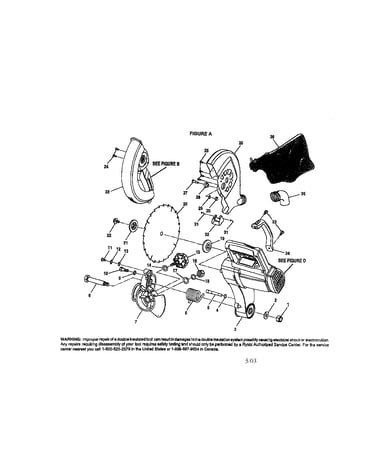 Motor/blade/guard assemblies