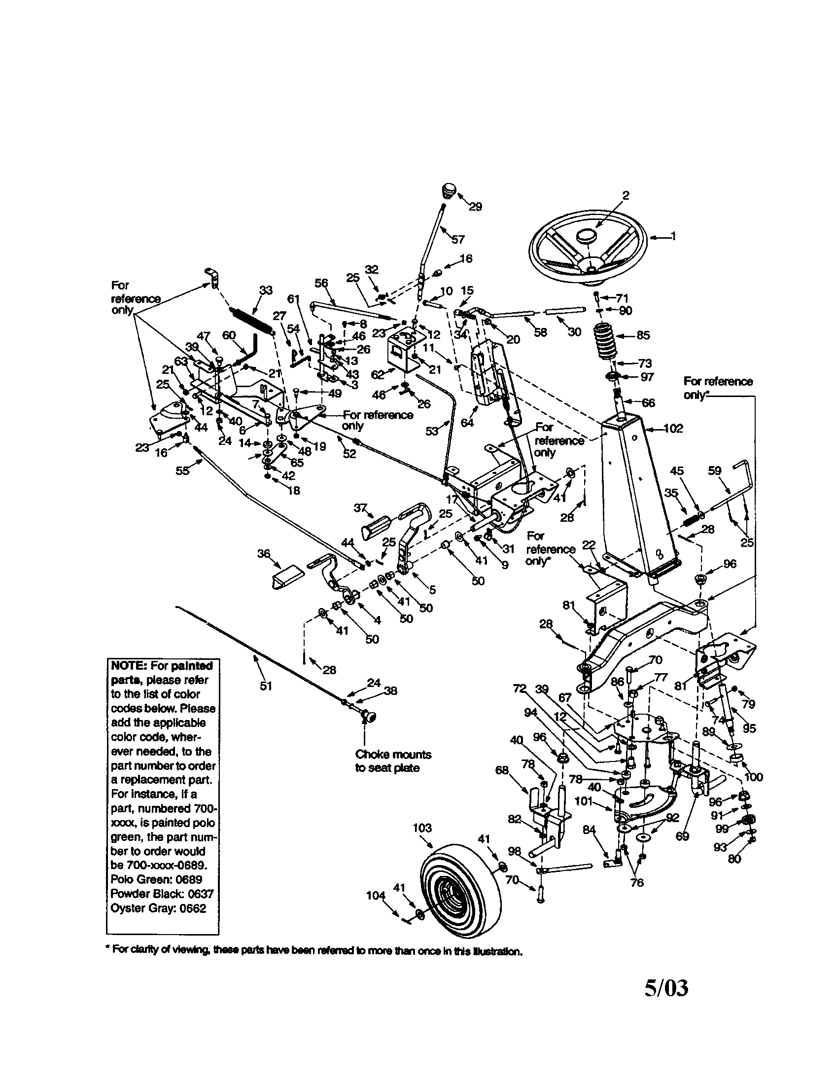 Steering and brak assemblies