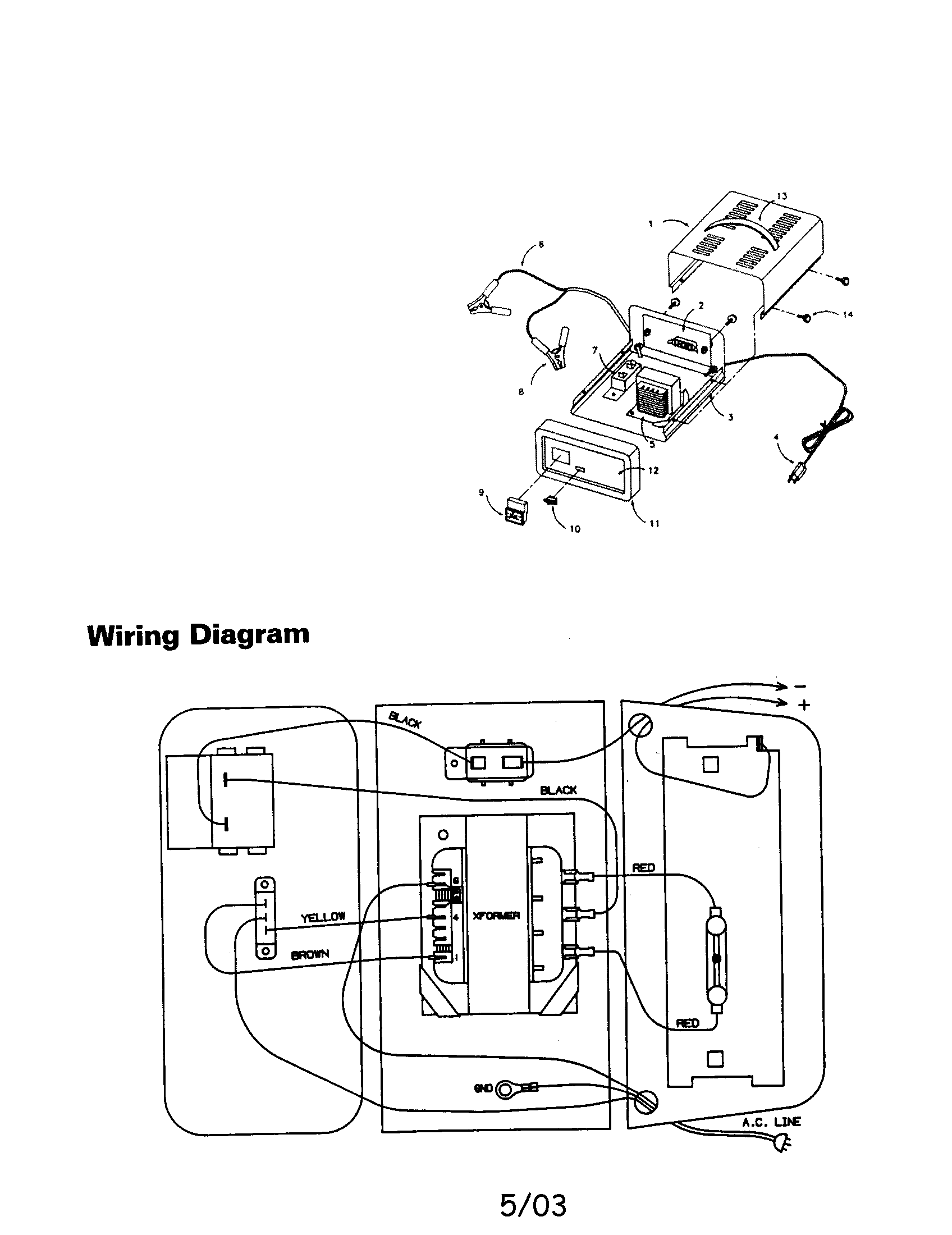 Cover/base/ac power cord/wiring
