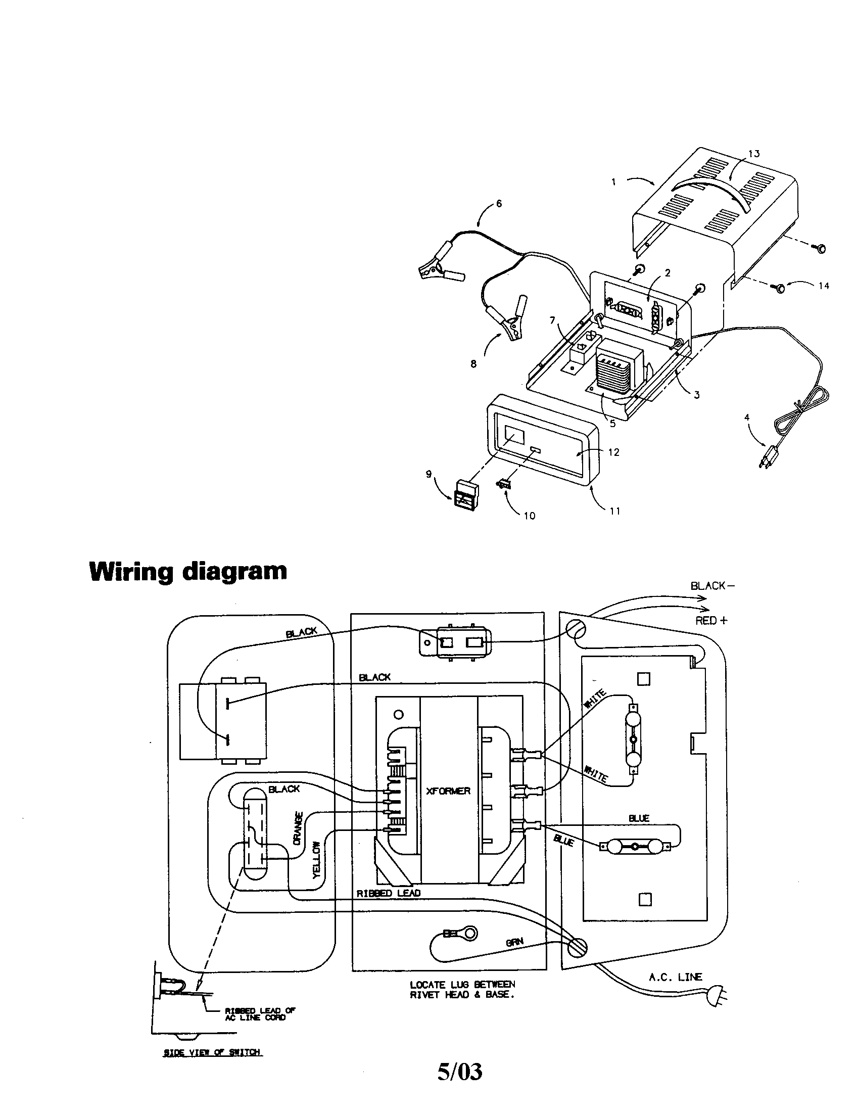 Cover/base/wiring
