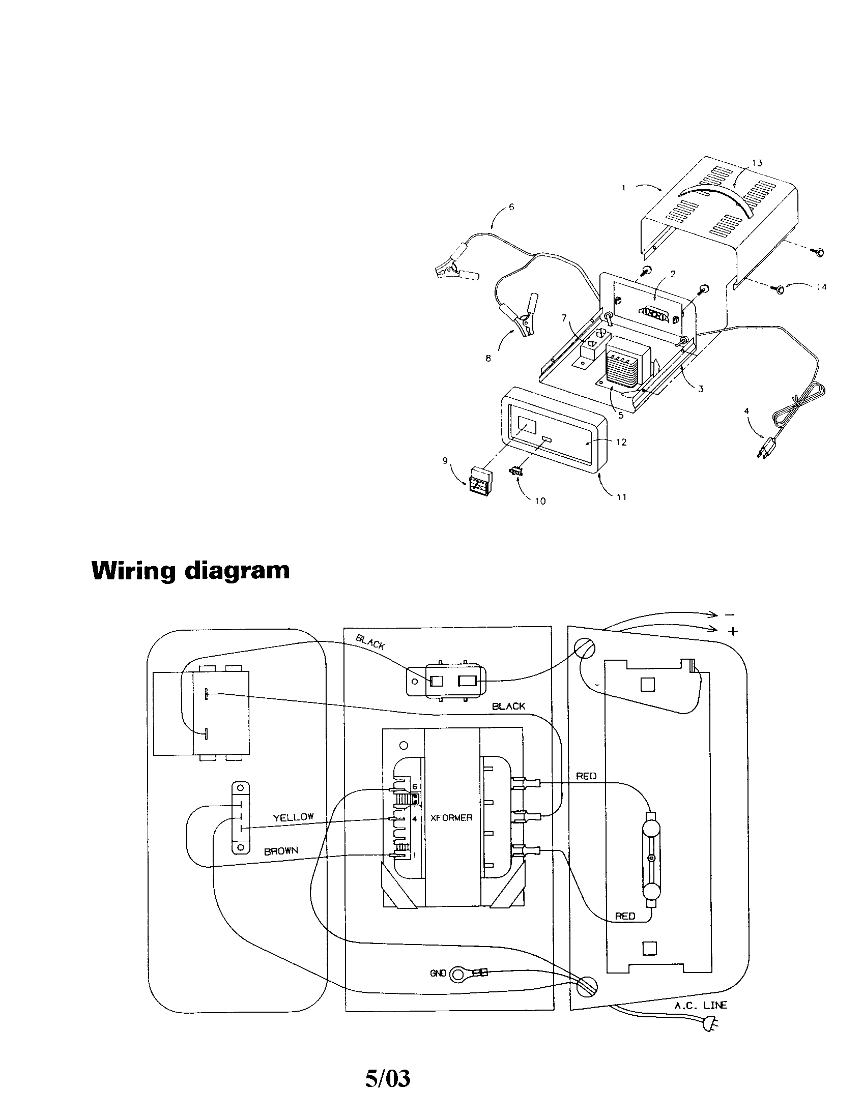 Cover/base/wiring