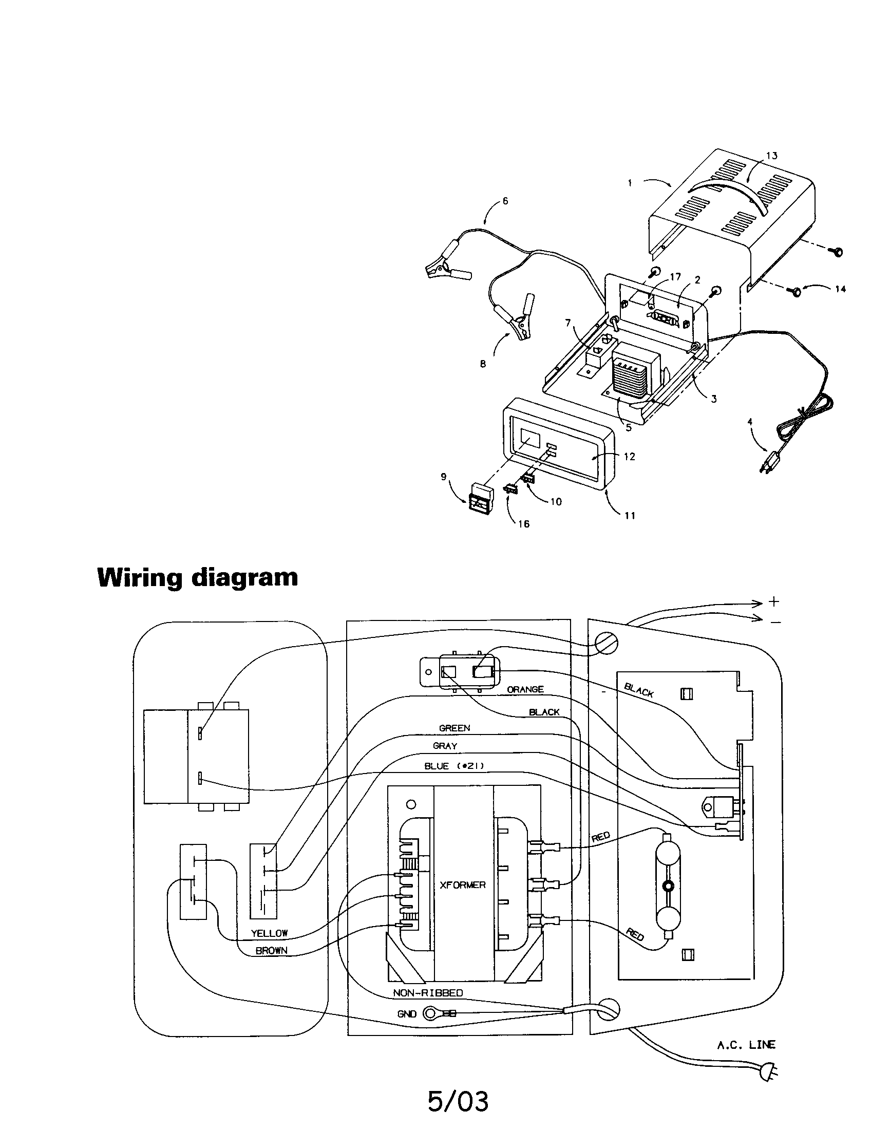 Cover/base/wiring