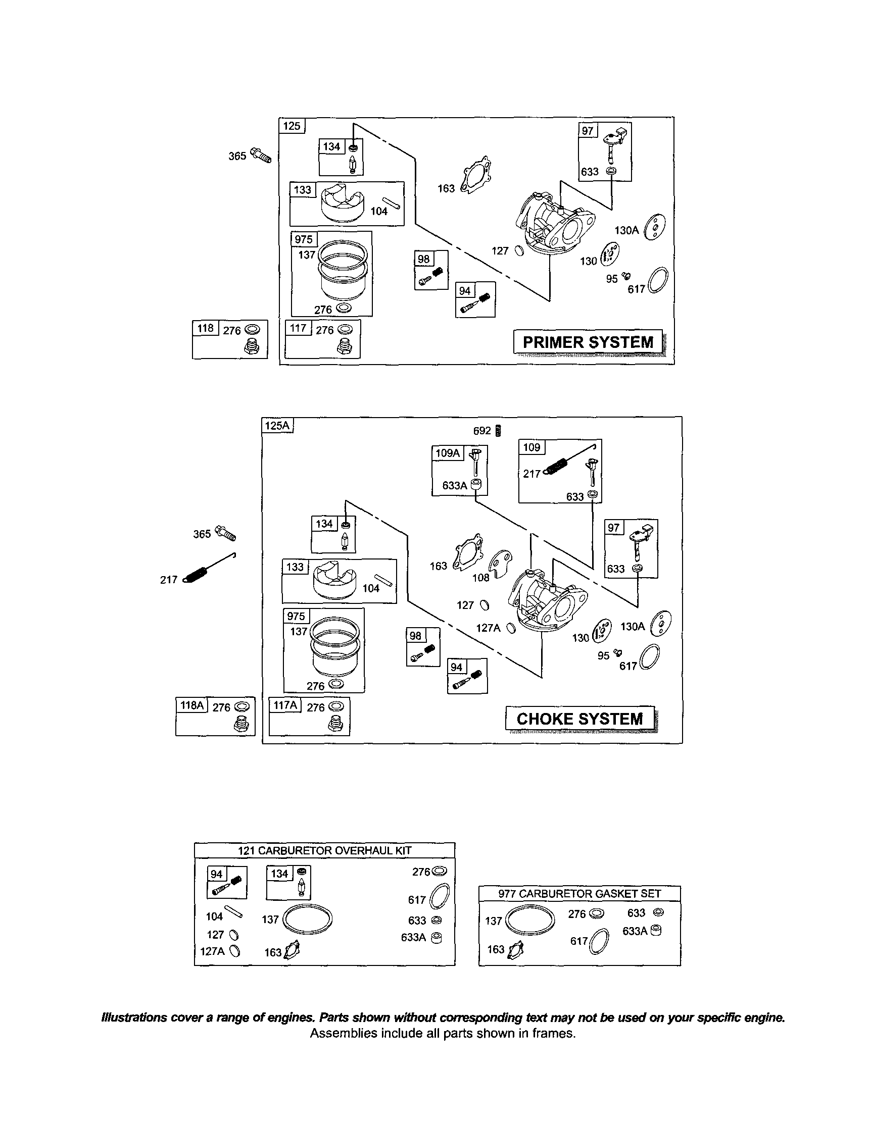 Carburetor/overhaul kit