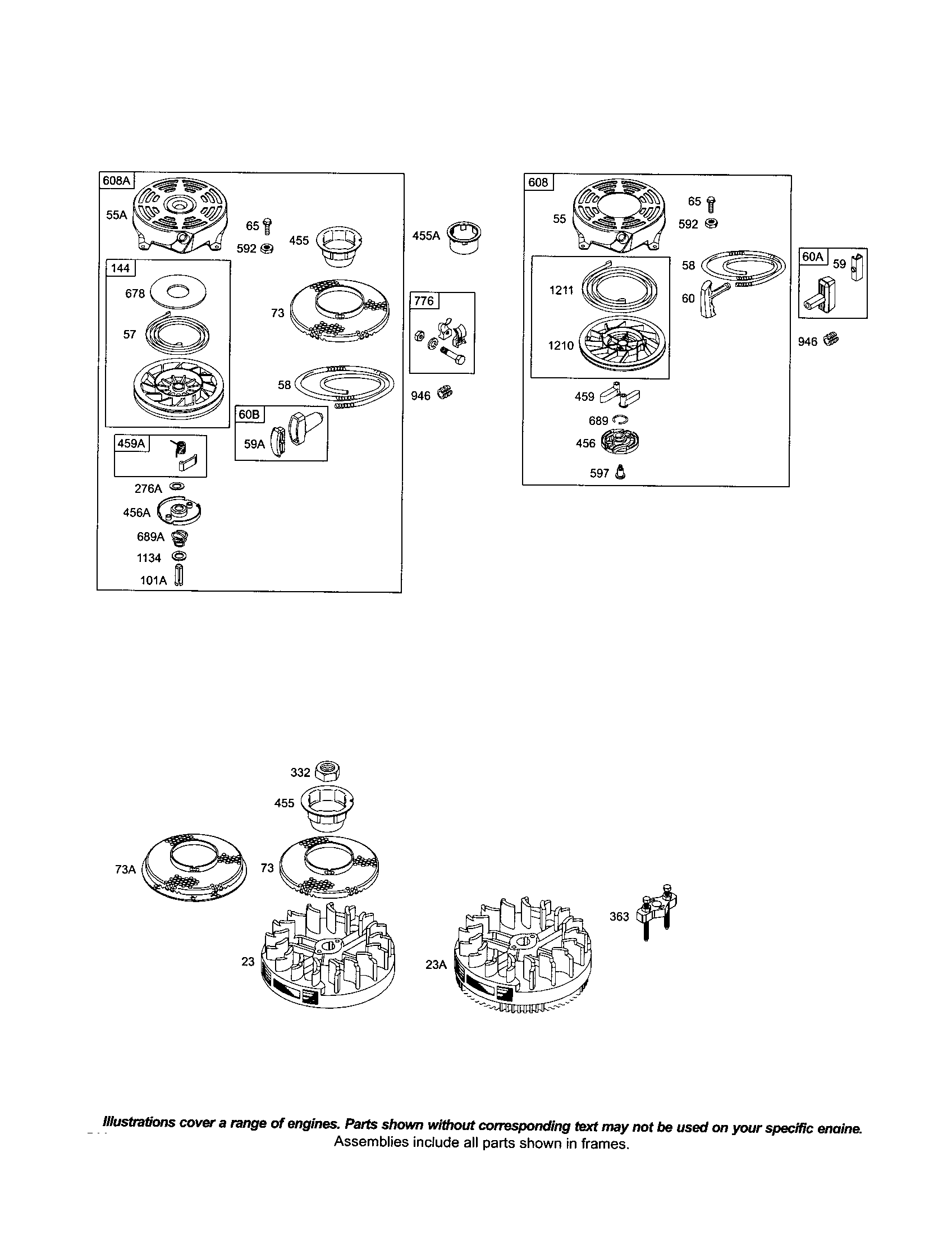 Starter-rewind/flywheel