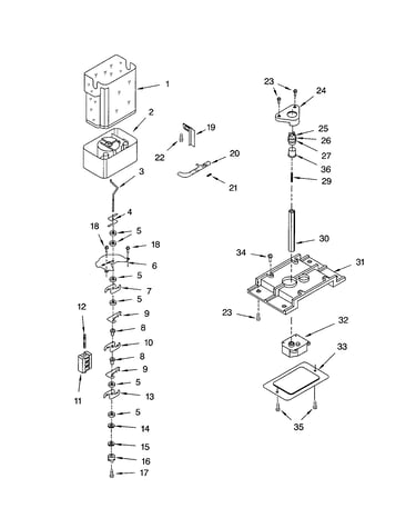 Motor and ice container