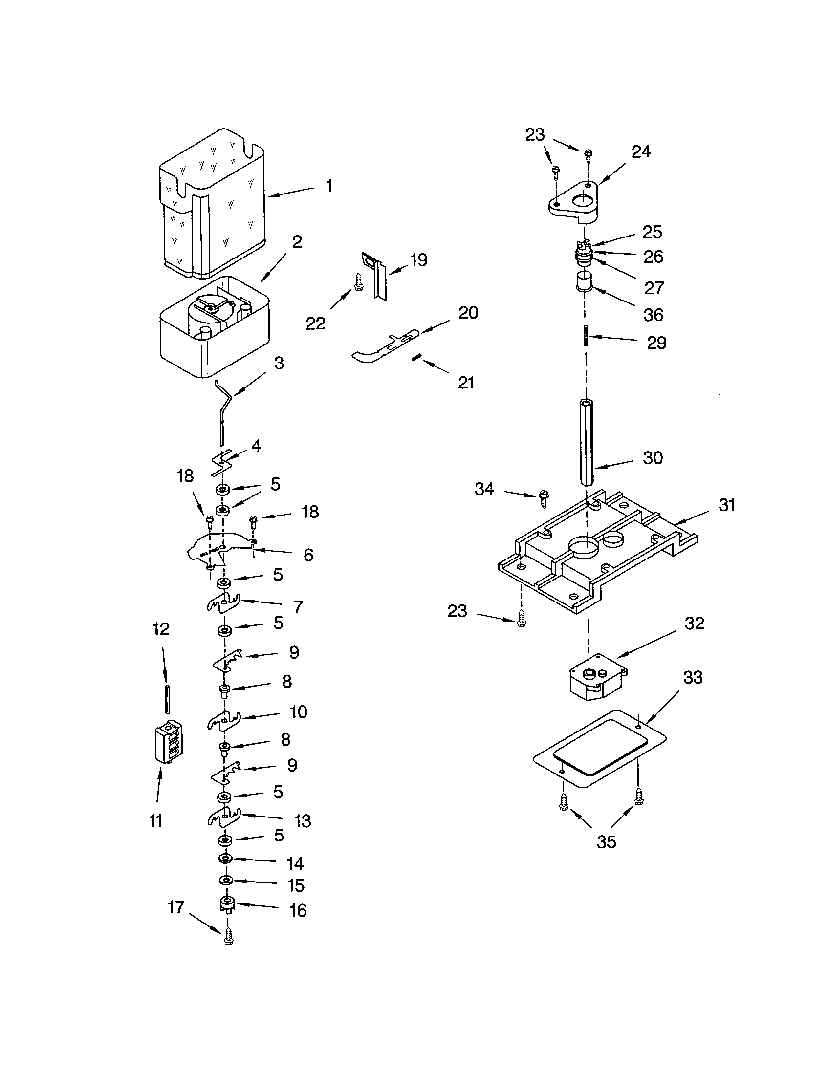 Motor and ice container
