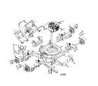 Poulan PP722SA engine/housing/handle/wheels diagram