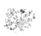 Poulan PP722SB engine/housing/handle/wheels diagram
