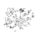 Poulan PP722SJ engine/housing/handle/wheels diagram