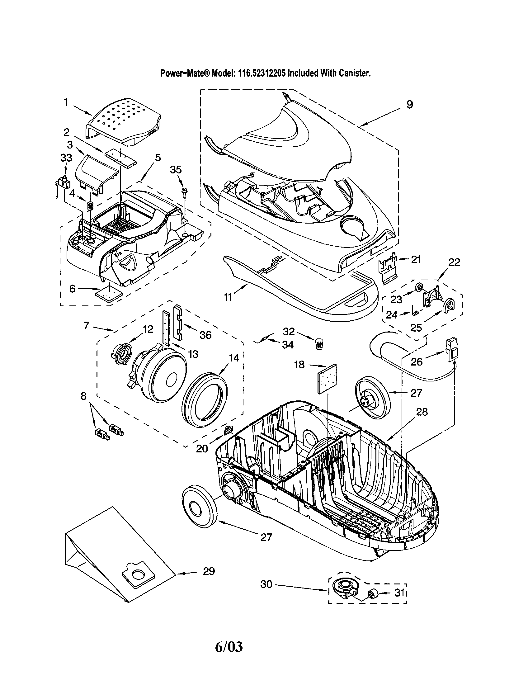 BASE/CANOPY/MOTOR, FAN