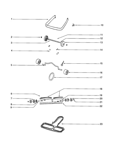 Guard/axle and wheels