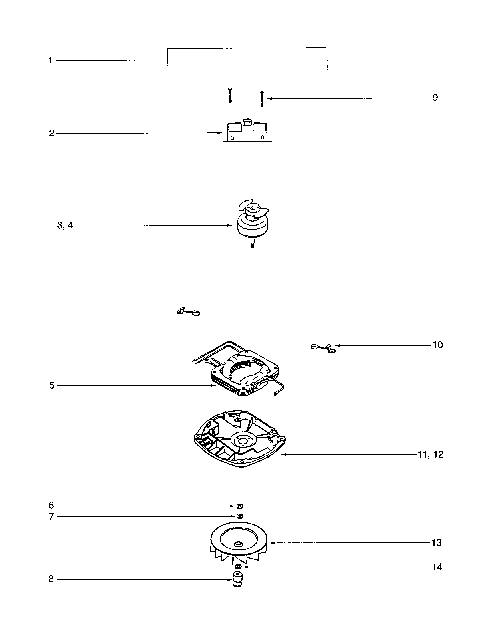 Motor housing/motor/fan