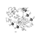 Poulan PP730SJA engine/housing/handle/wheel diagram