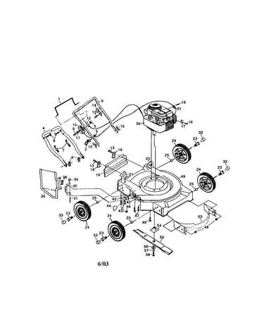 Engine/housing/handle/wheel