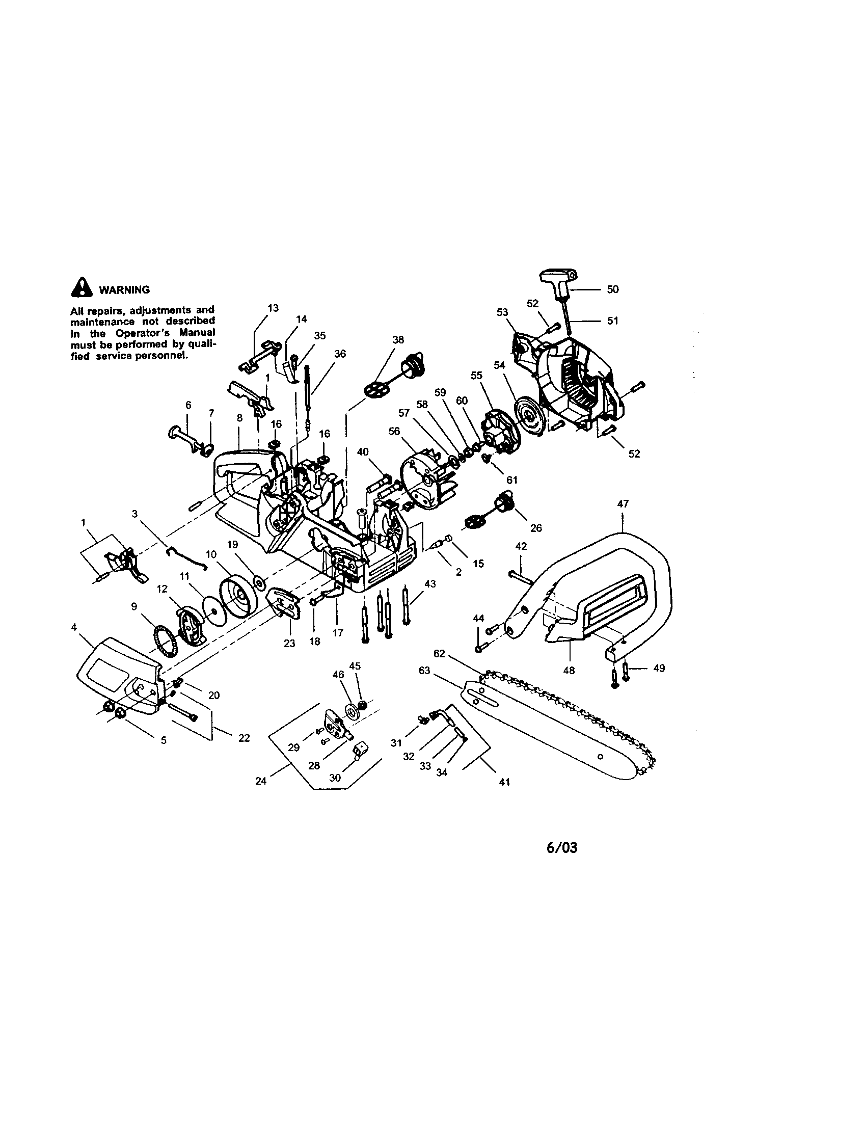 Clutch cover/chassis/chain/bar
